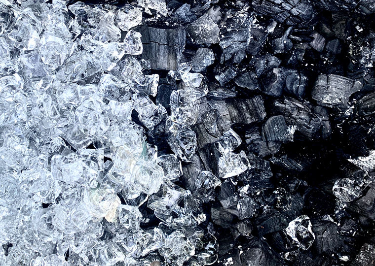 image of ice and coal mixing